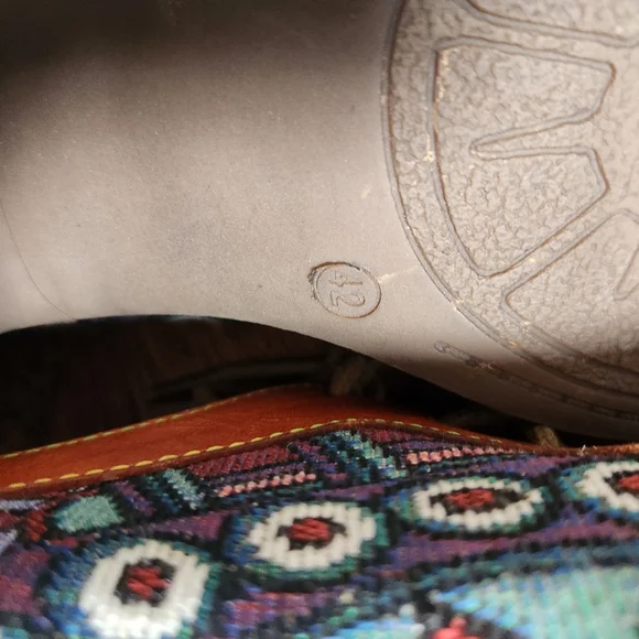 Socofy Vintage Floral Genuine Leather Colorful Shoes Aztec Boho Size 42 Us 11 - Picture 7 of 8